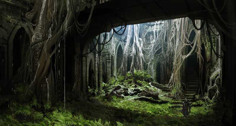 Dragon Age III arte conceptual bosque